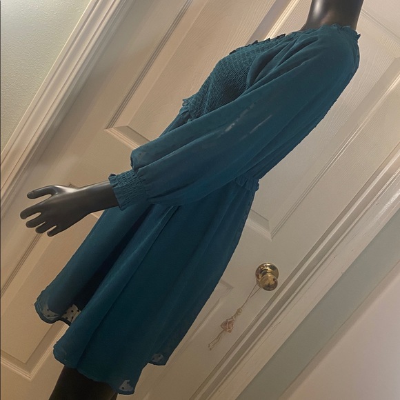 Maurices Deep Green Sheer Long Sleeve Dress NWTs - Picture 6 of 13